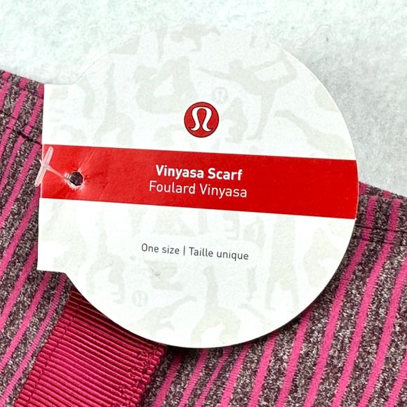 Lululemon Vinyasa Rulu Scarf Hyper Stripe Heathered Bordeaux Drama - Picture 11 of 13